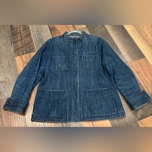 Talbots Blue Jean Jacket Large. Button closure, front pockets. Great condition!